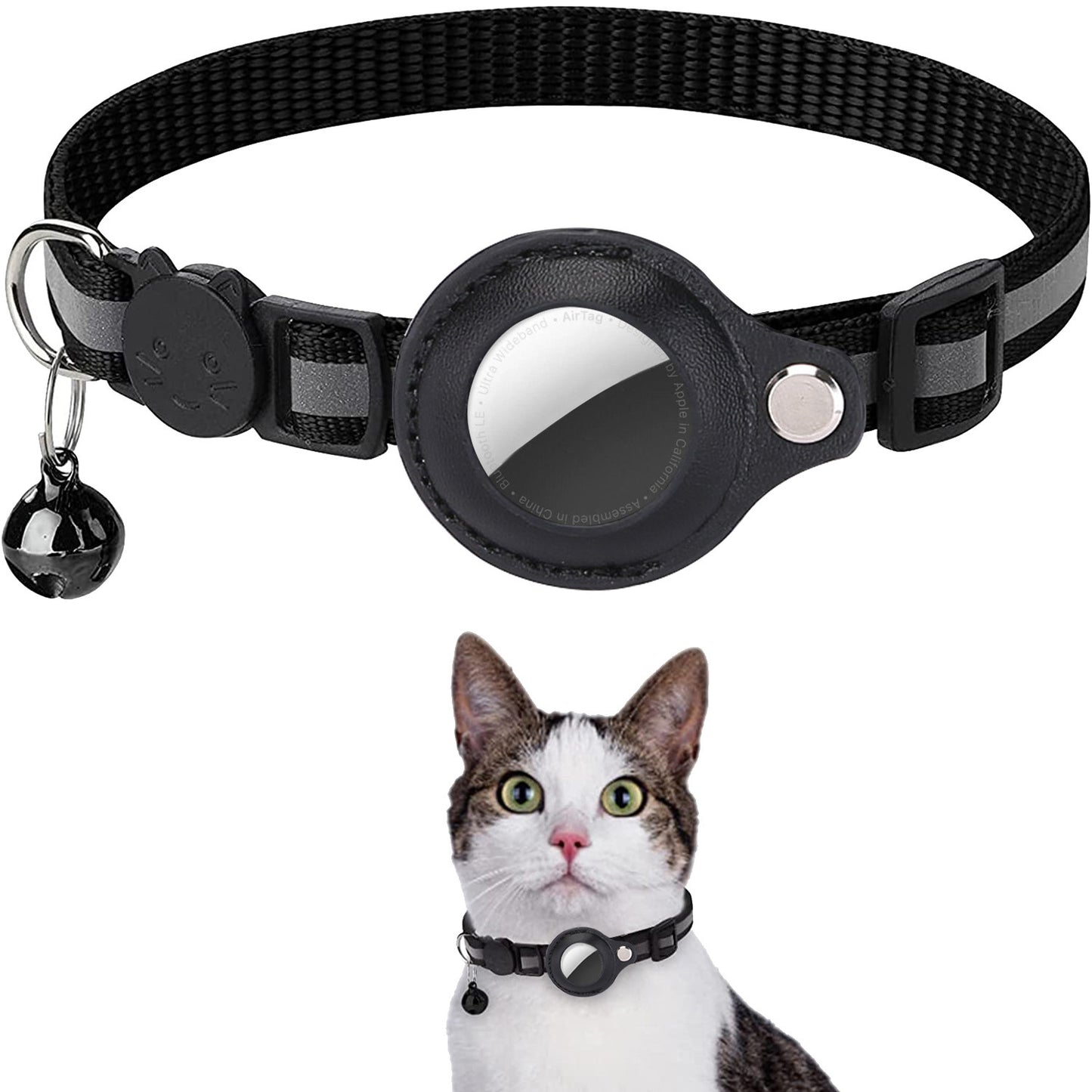 Reflective AirTag Cat Collar with Bell